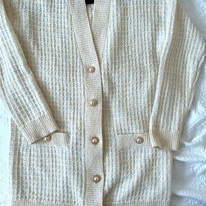 Ellie Tahari Knit Button Down Cardigan with Pearl Buttons
